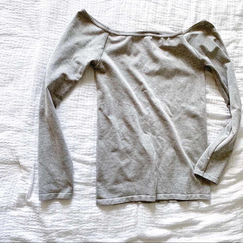 Free People Grey Body Con long sleeve top